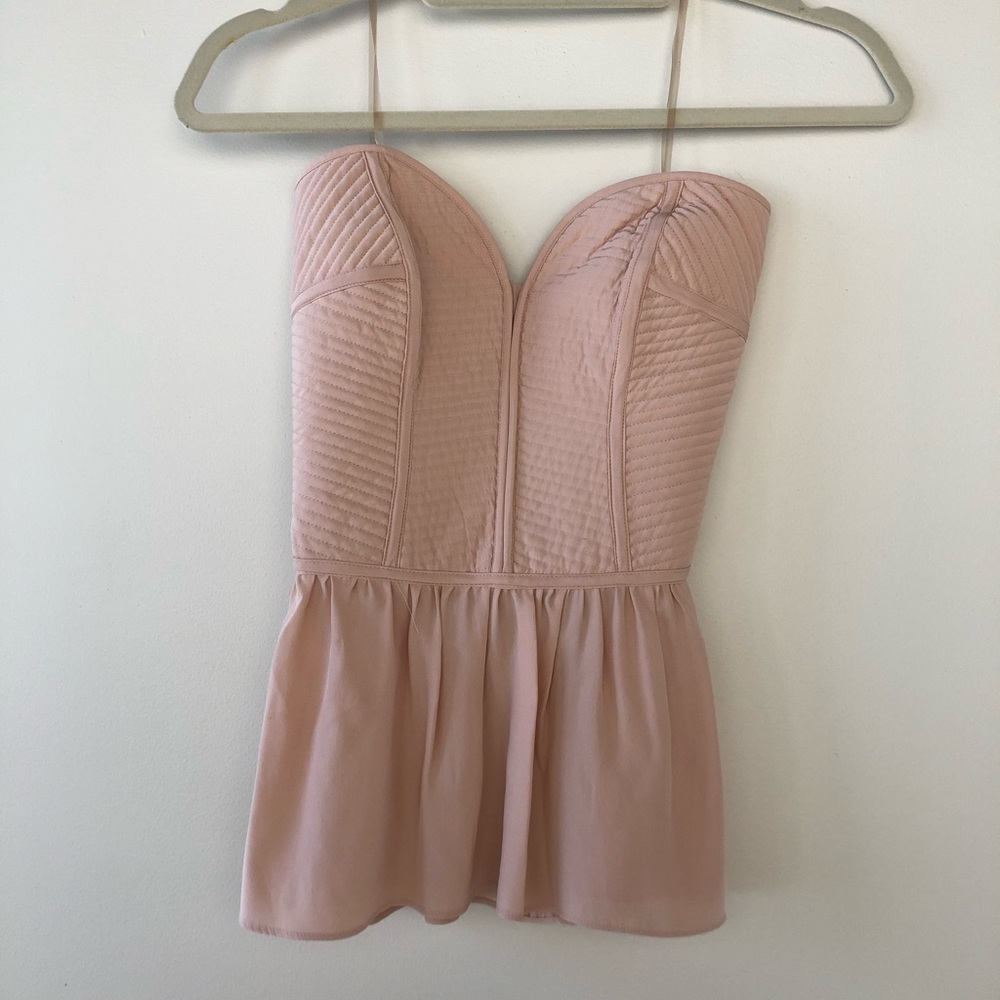 Parker corset peplum silk top